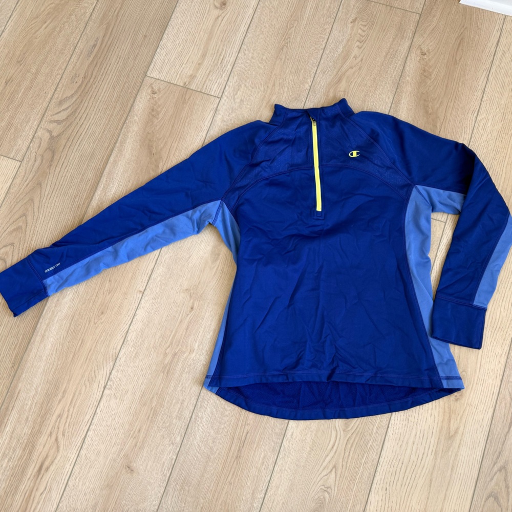 Champion Purple Double Dry Sweatshirt with Bright Yellow Accents